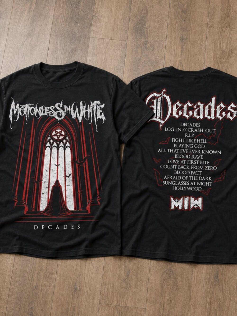 Motionless In White Decades Tracklist Tour Dates 2026 Unisex T-Shirt